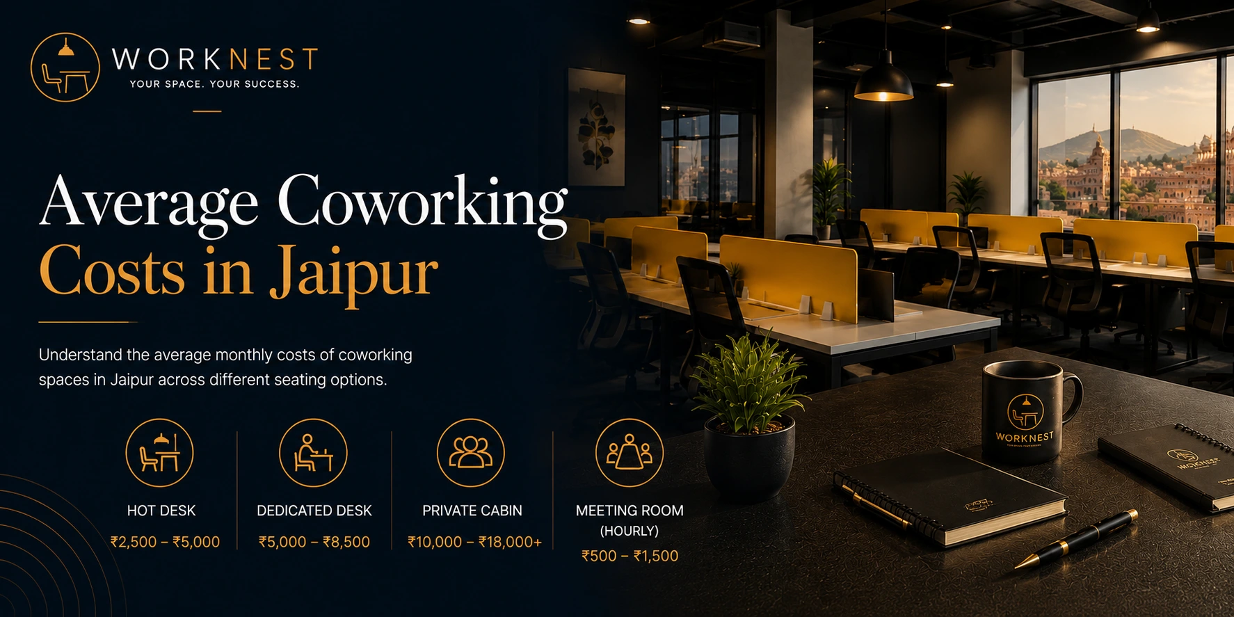 Average Coworking Costs in Jaipur