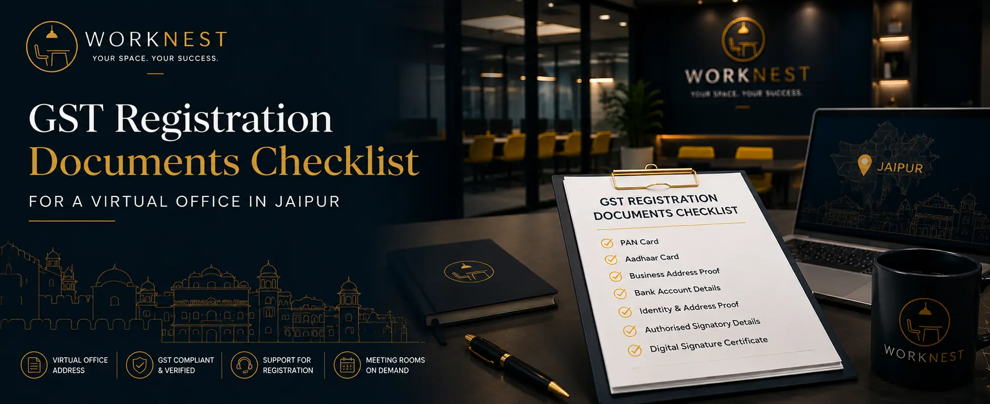 GST Registration Documents Checklist for a Virtual Office in Jaipur