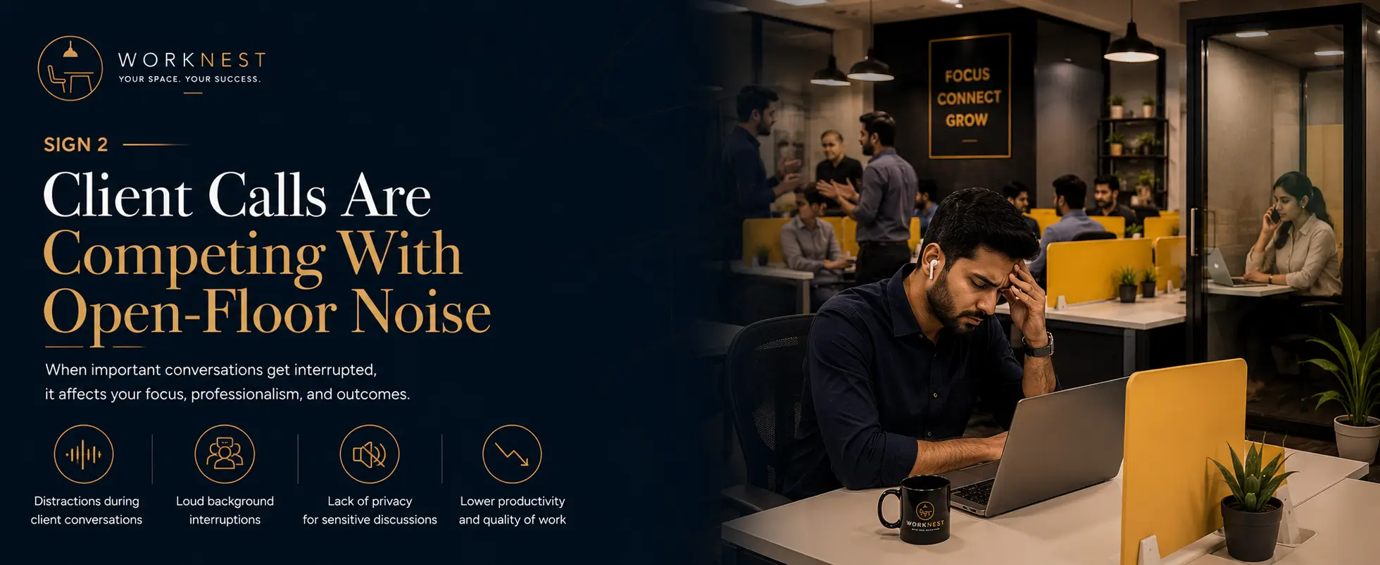 sign 2 client calls are competing with open-floor noise
